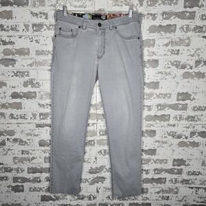 Atelier Gardeur Pants Mens 35x30 Nevio-8 Gray Sateen Cotton Stretch Straight Leg